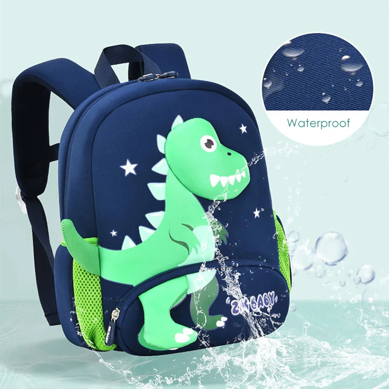 2024 New Kindergarten School Bags for Boys 3D Dinosaur Backpacks Kids Waterproof Neoprene Light Cute Mini Children Book Bag Girl