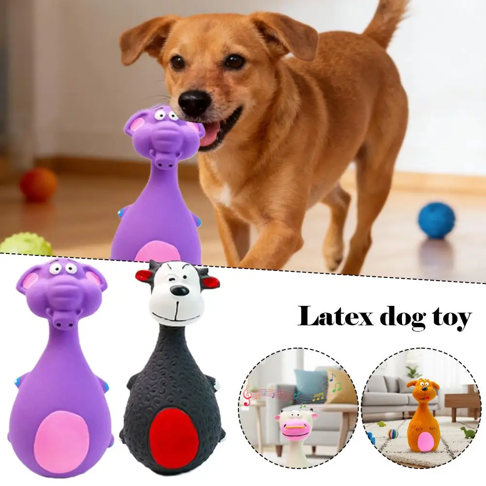 1-teiliges, fettgebliebenes Cartoon-Spaß, bissfestes Latex-Sound-Hundespielzeug, lila Elefant, bissfestes interaktives Spielzeug