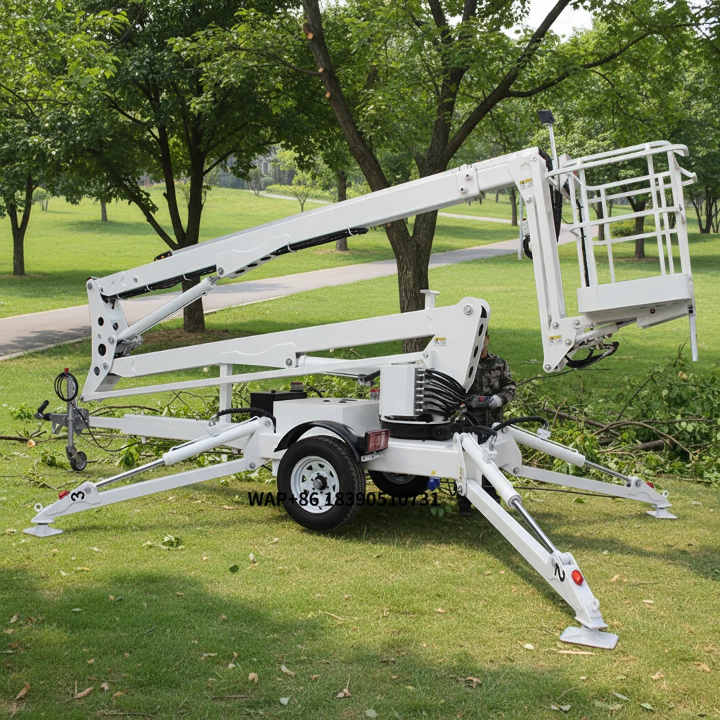 10m-24m New  Electric Battery Power Aerial Work Platform Towable Articulated Boom Lift for Home Use Retail Cable Sling