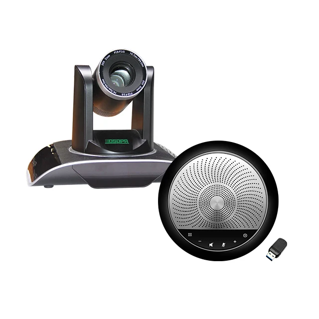 All in One Conference Room Camera System Video Conferencing System Bundle HD PTZ Camera and Bluetooth Conference Speakerphone