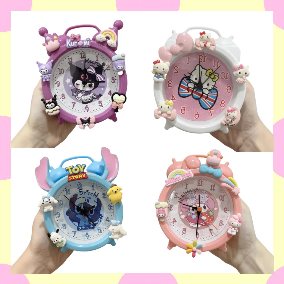 New Cartoon Kuromi Children's Alarm Clock Creative Cute Desktop Clock Students Get Up Powerful Wake Up Personalized Desk Clock