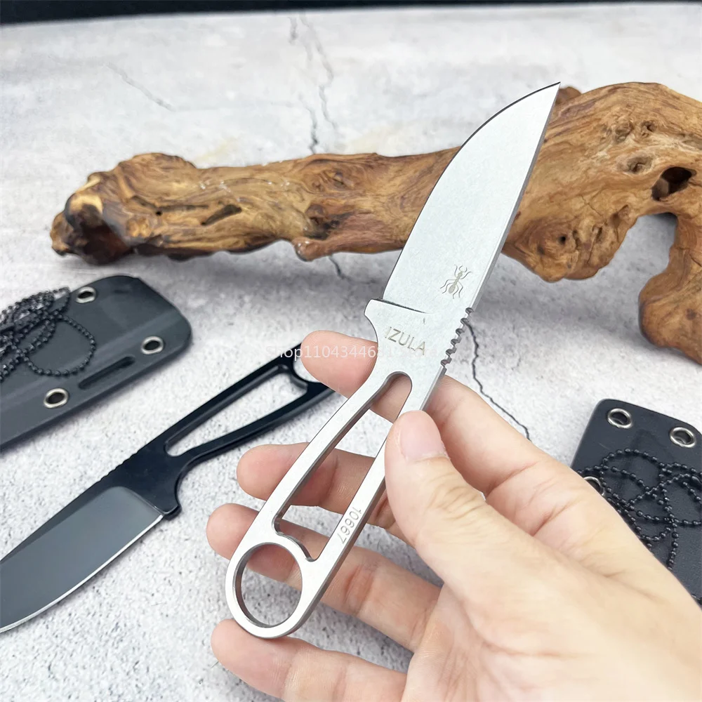 النمل IZULA مستقيم شفرة الغابة سكينة سرفايفل كامل تانغ 8Cr13mov سكين ثابت مع كيديكس غمد التخييم الصيد القتال التكتيكي
