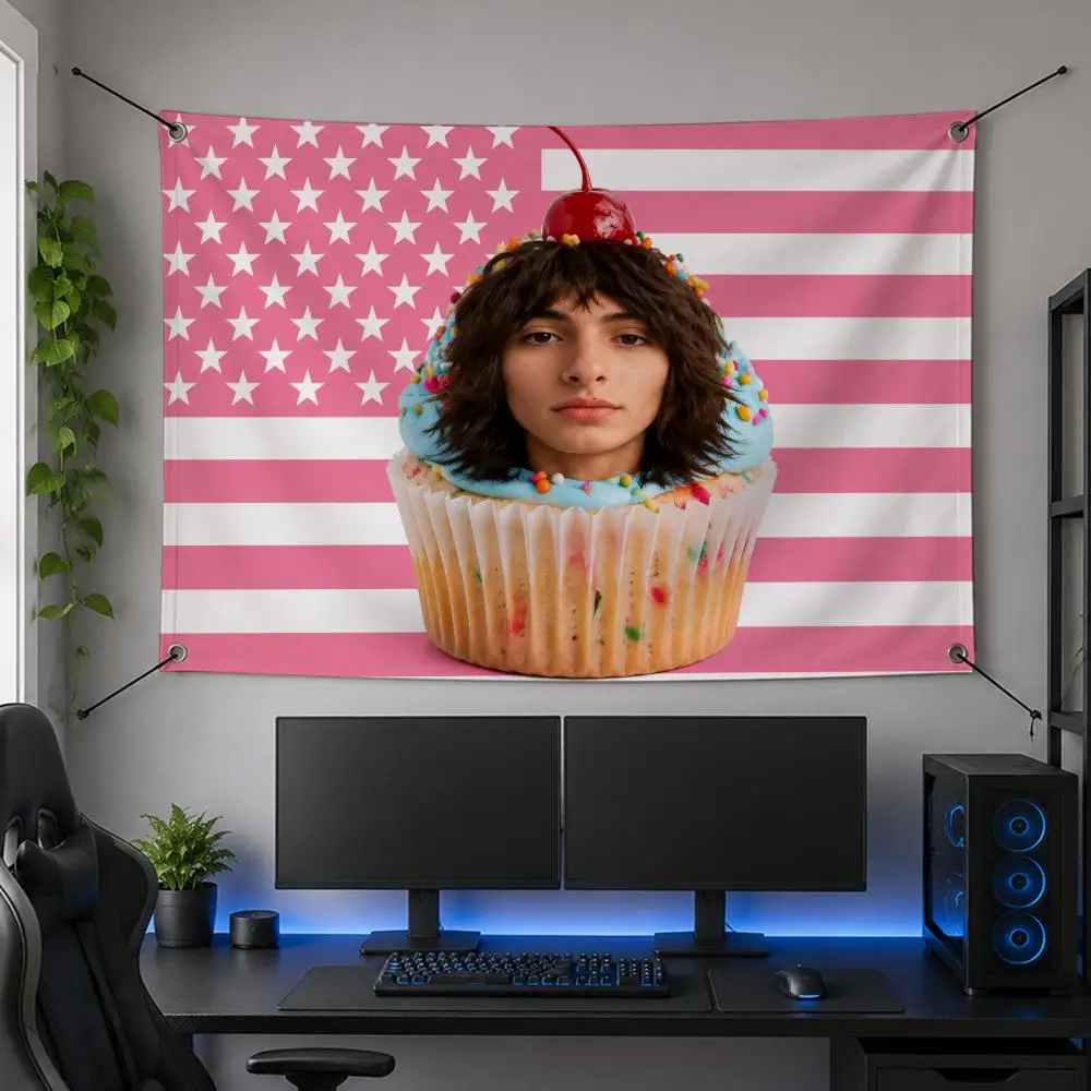 Celebrity Global Popular Hollywood Star F-Finn Wolfhard Flags Flag Banner for Bedroom Dorm Party Home Living Room Game Room Gift