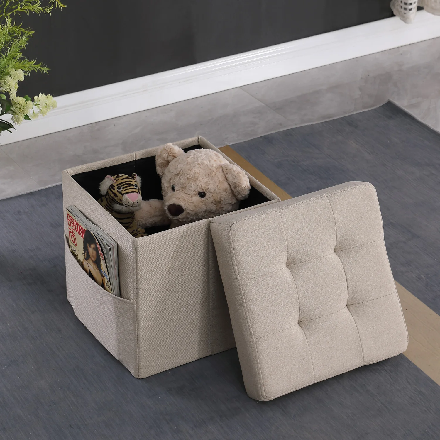 

BEIGE Ottoman: Stylish and Functional Footrest for Home or Office