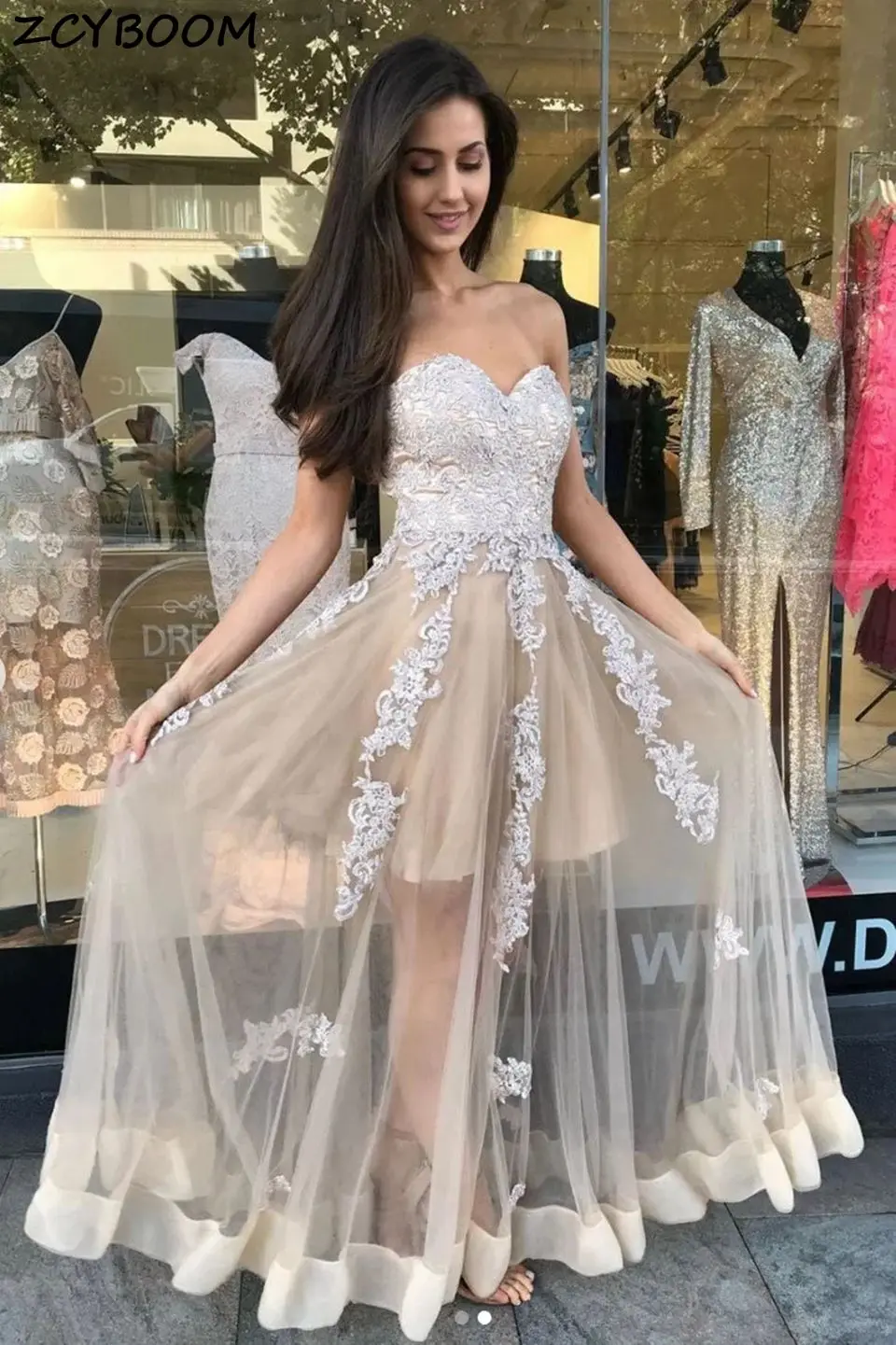Customized A-Line Prom Dresses 2025 Women Formal Party Night Vestidos De Gala Sweetheart Neck Long Lace Graduation Evening Gowns
