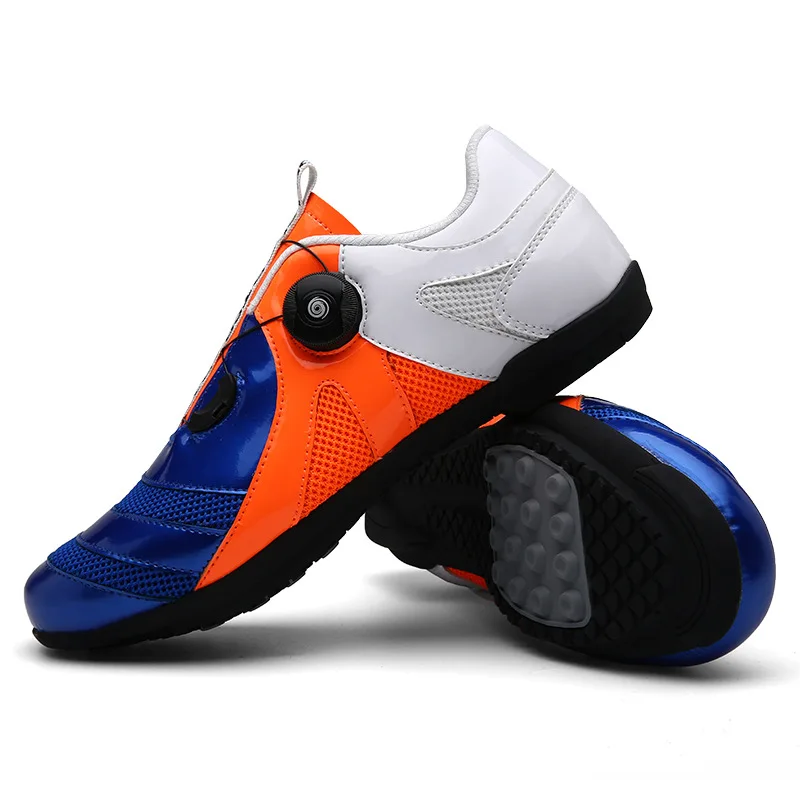 

Unisex Casual Unlocked PVC Rubber Sole Cycling Shoes Non-slip Breathable Hard Soled Road MTB Sports Riding Shoes