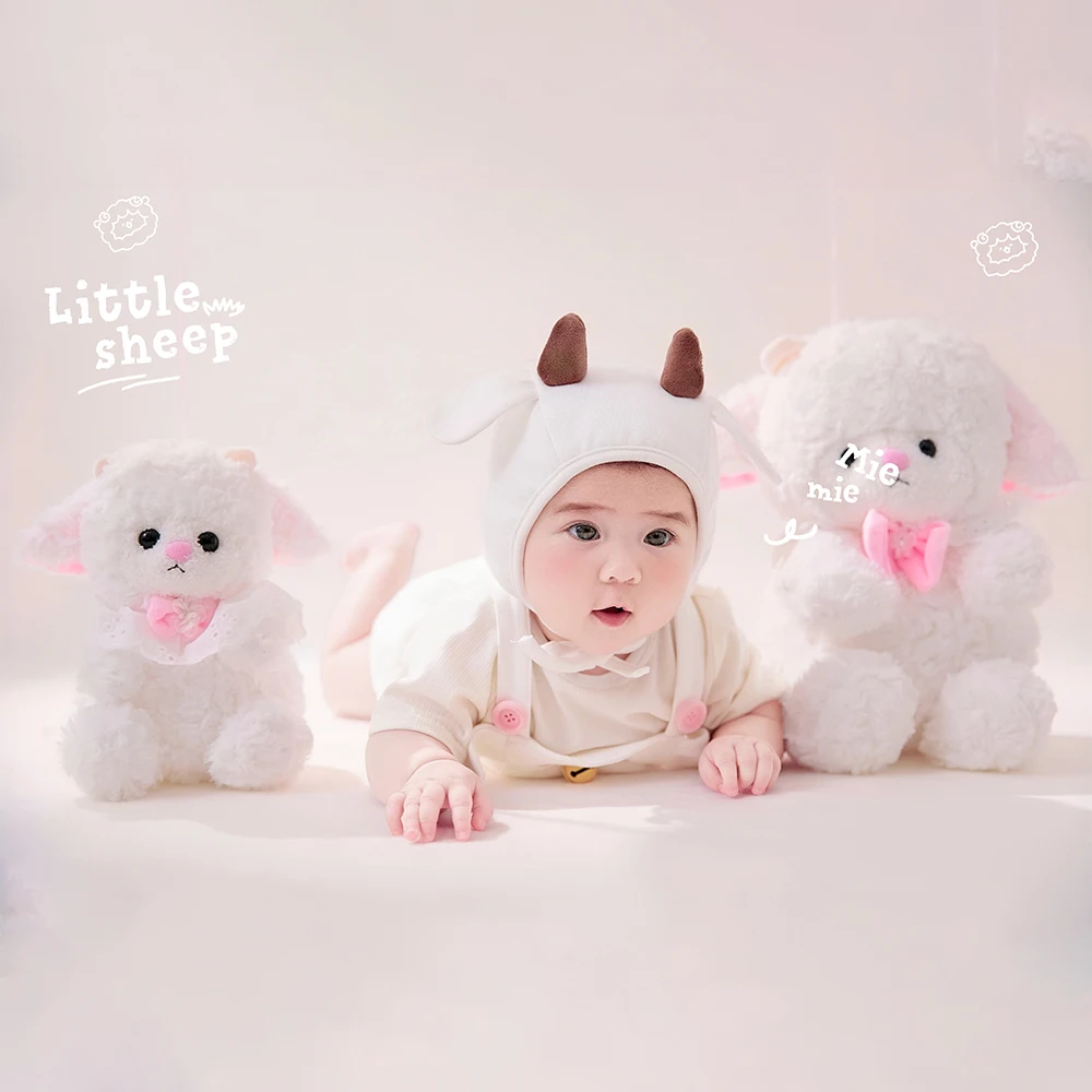 

Одежда для фотосессии новорожденных с милым дизайном в виде овечки и подходящей шапочкой для малышей 3-4 месяцев, аксессуары для студийных фотосессий