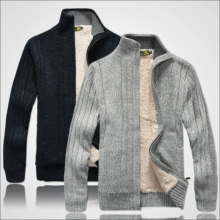 

Vintage Sweters For Men Winter Knitted Clothes Thick Fleece Wool Liner Casual Cardigan Sweater For Men Coat Warm Jacket Coat