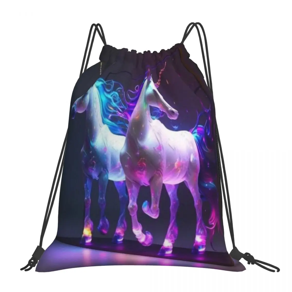 

Colourful And Beautiful Unicorns Backpacks Drawstring Bags Drawstring Bundle Pocket Sports Bag Book Bags For Travel Students