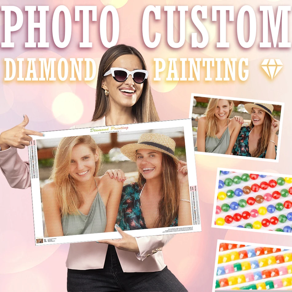 

RUOPOTY Diy Diamond Painting Photo Custom Picture of Rhinestones Diamond Embroidery Diamond Mosaic Cross Stitch Kits Embroidery