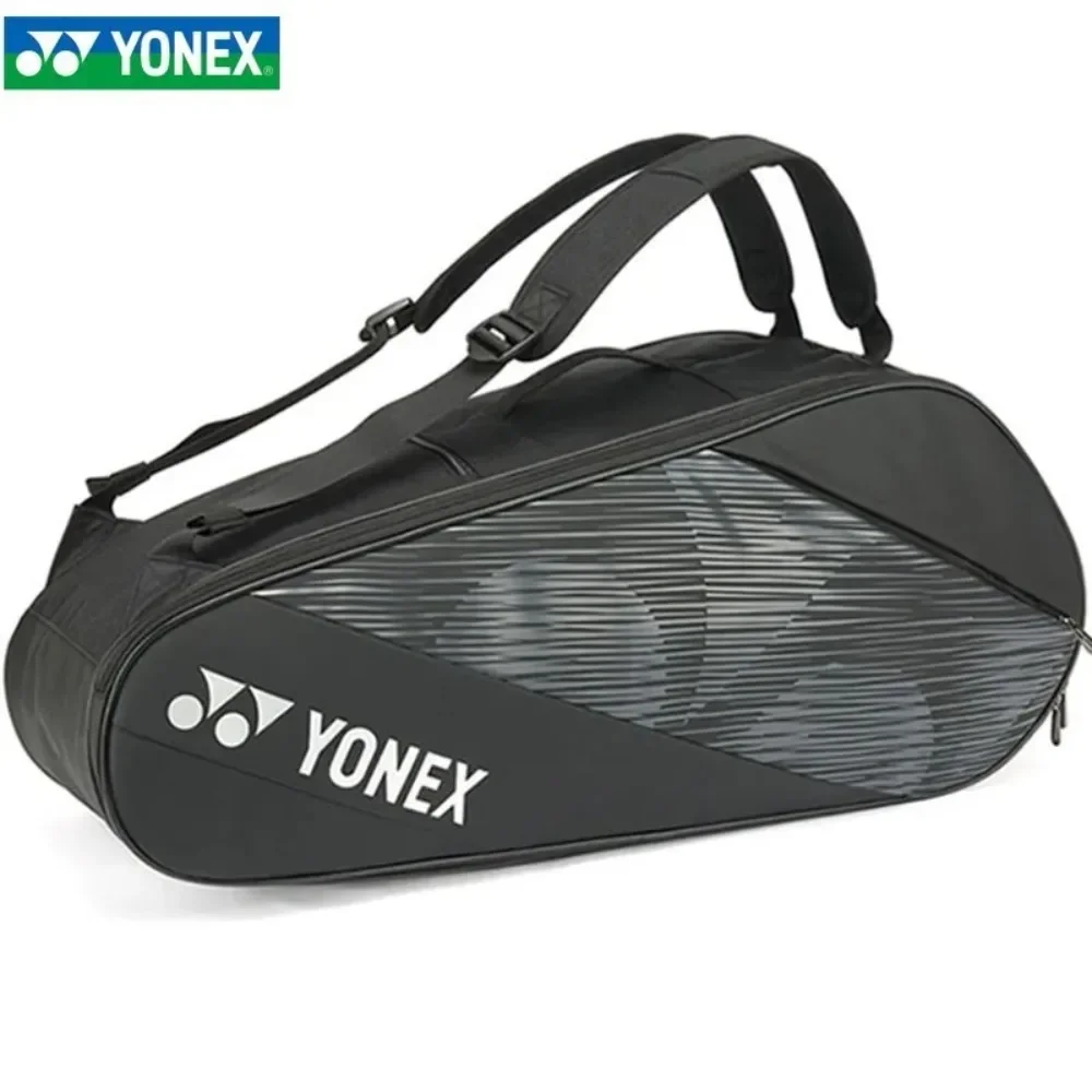 Yonex-Genuine Badminton Racket Bag, PU Sports Tennis Backpack, Portable, Large Capacity, Holds 8 Rackets with Shoes Pocket