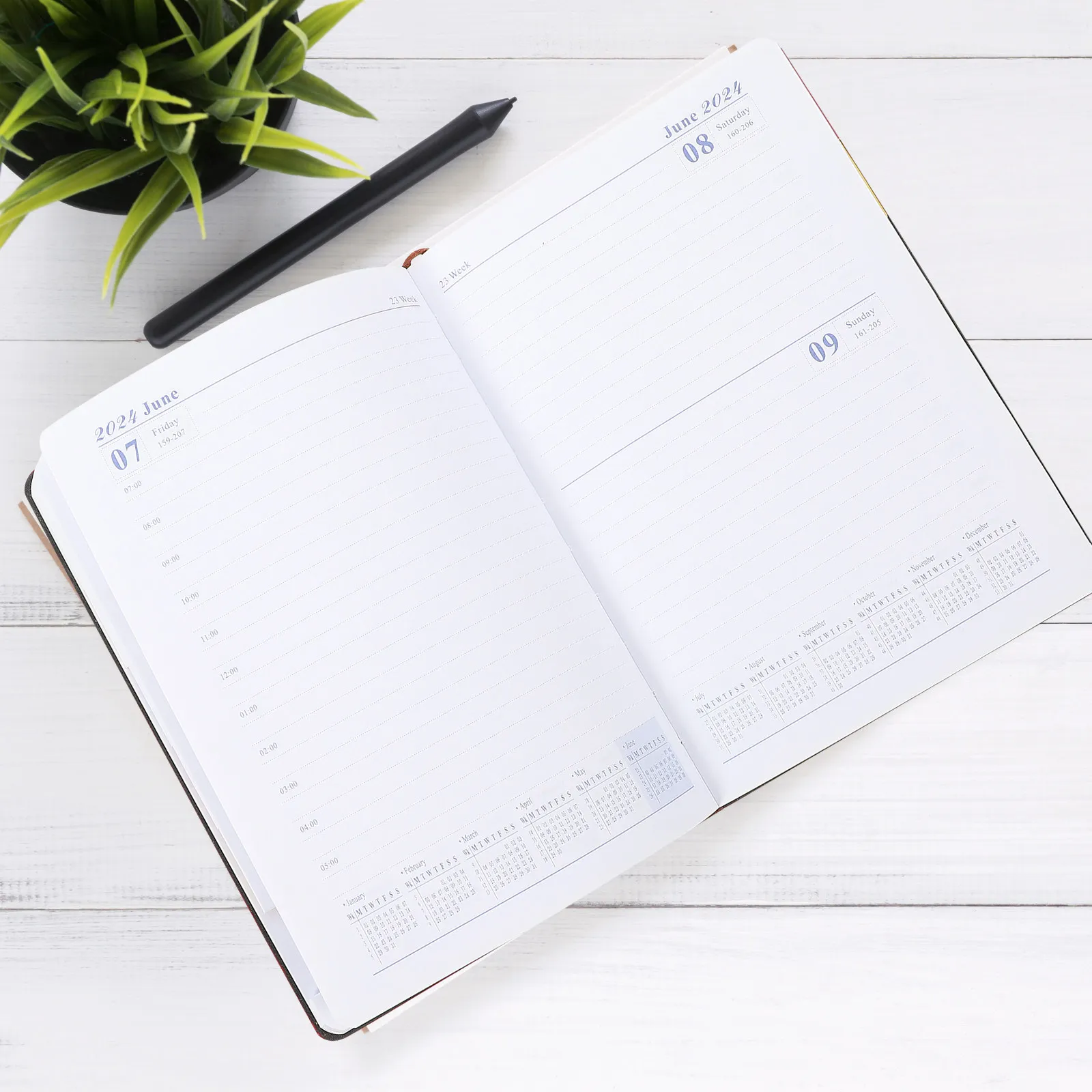 

Academic Planner 2024 Daily Planner Notebook for Students Teachers Office Workers Minimalist Design Thick Paper Leak