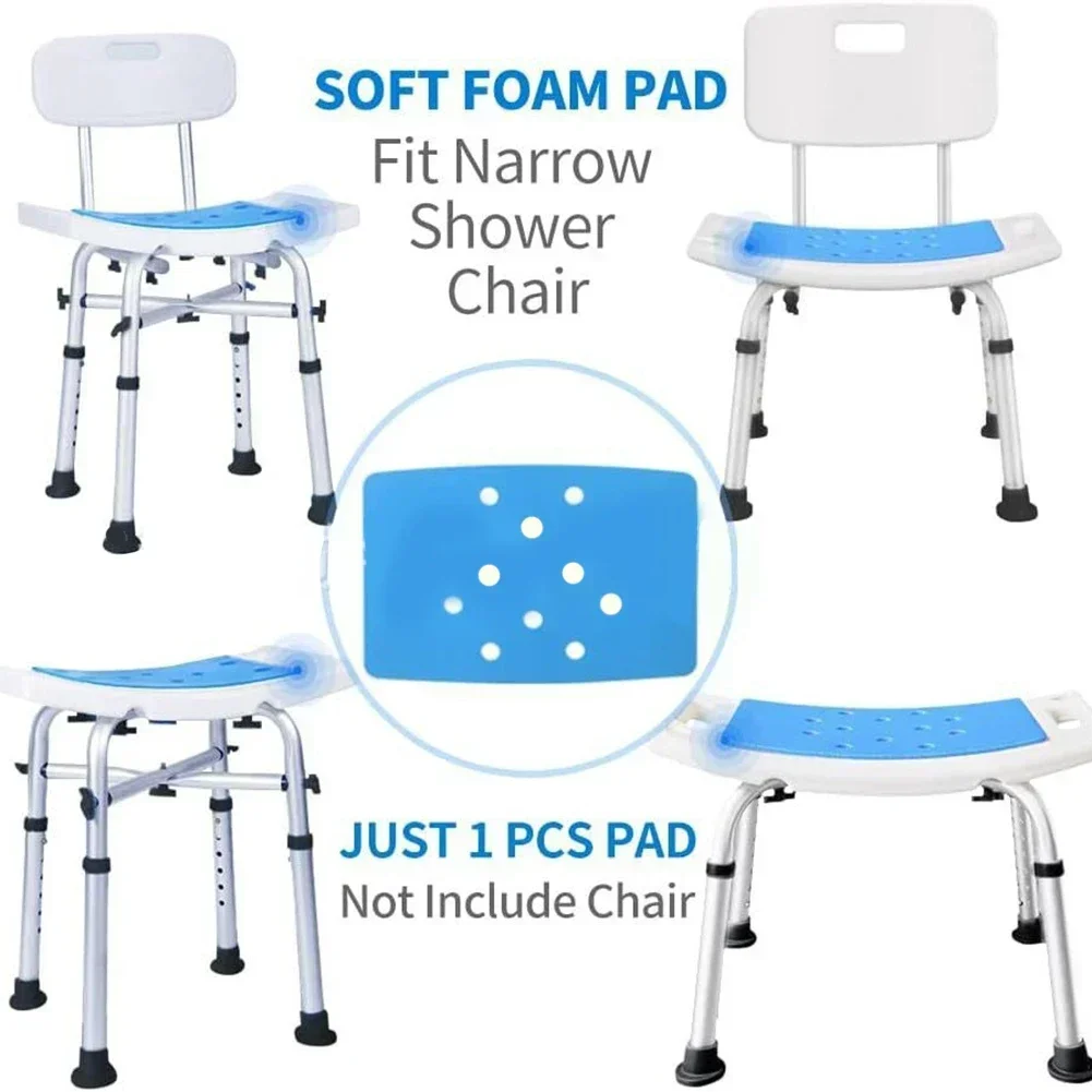 

4PCS Bathromm Chair Anti-Slip Mat 35*24*0.4cm Non-Slip Blue Bath Chair Pads For Seniors & Pregnant Women Bathromm Accessories