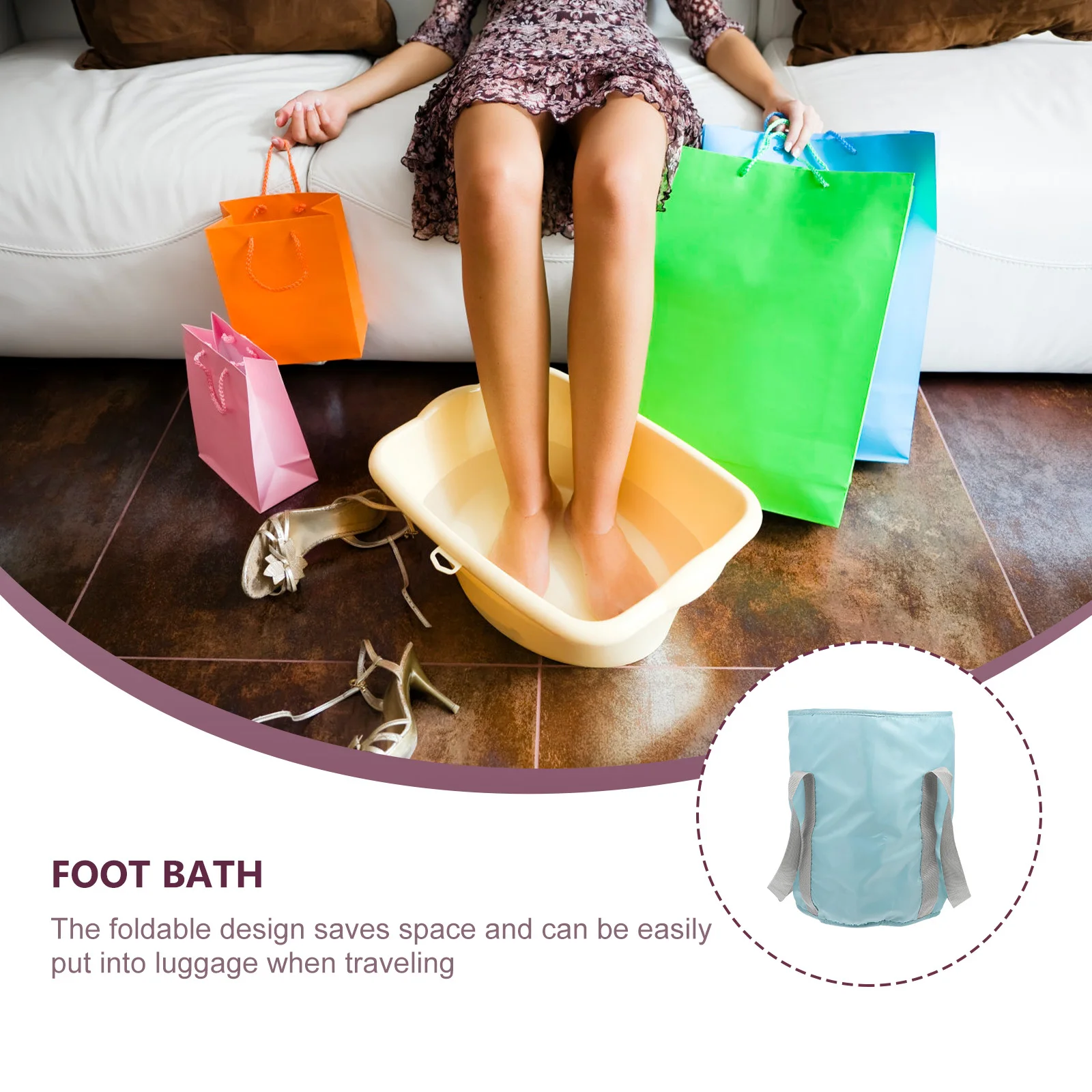 

Portable Foldable Foot Bath Bucket Space-Saving Large Foot Soak Basin for Home Travel Camping Soaking Large Storage Bucket