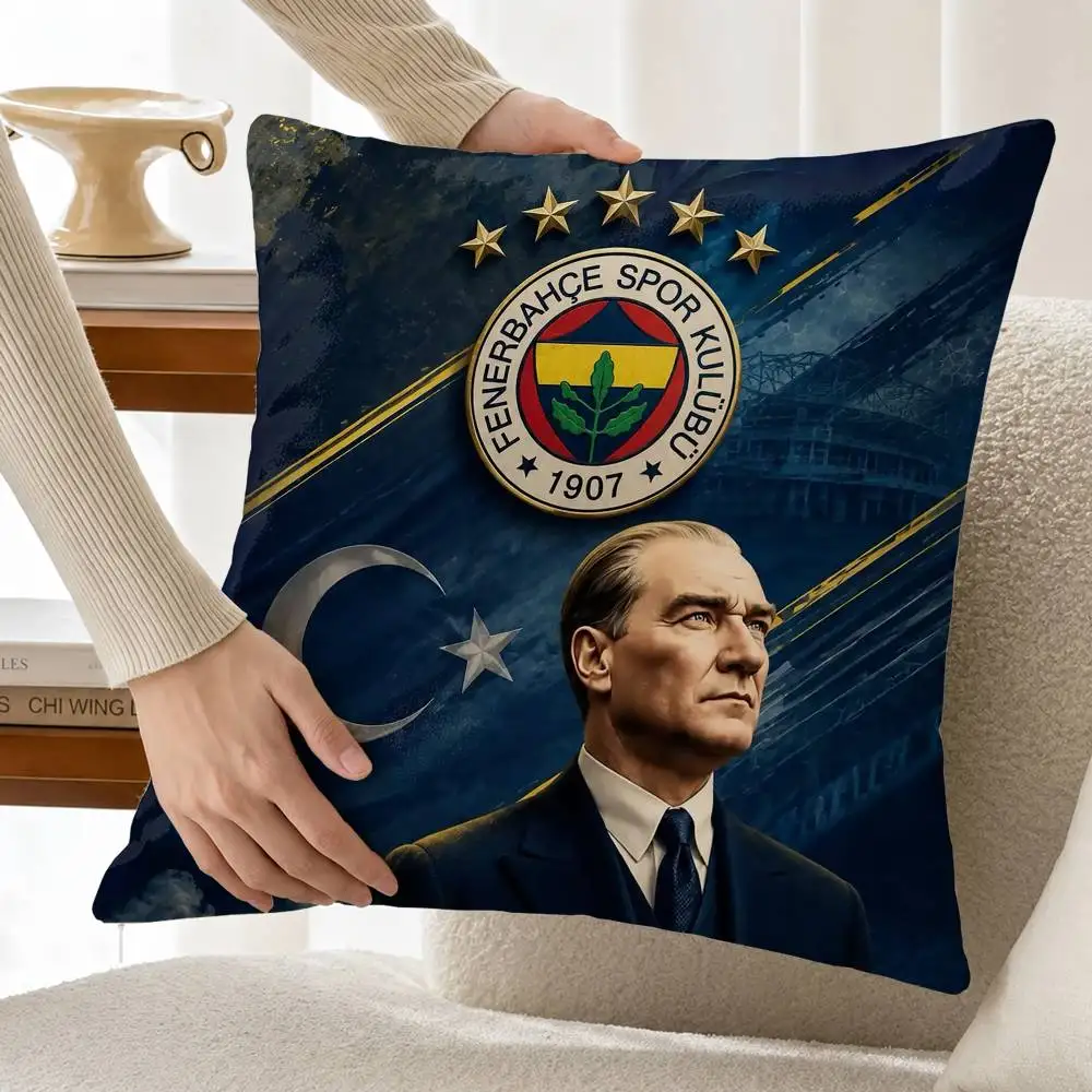 Turkey F-Fenerbahce Football FC Art Customizable Square Cushion Cover Double Sided Print Pillow Case
