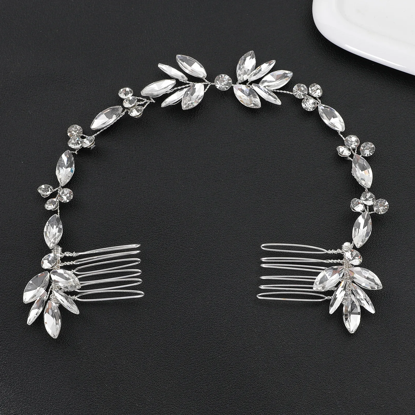 Floralbride Handmade Wired Rhinestones Crystal Flexible Bridal Headband Hair Comb Wedding Hair Accessories Women G Jewelry