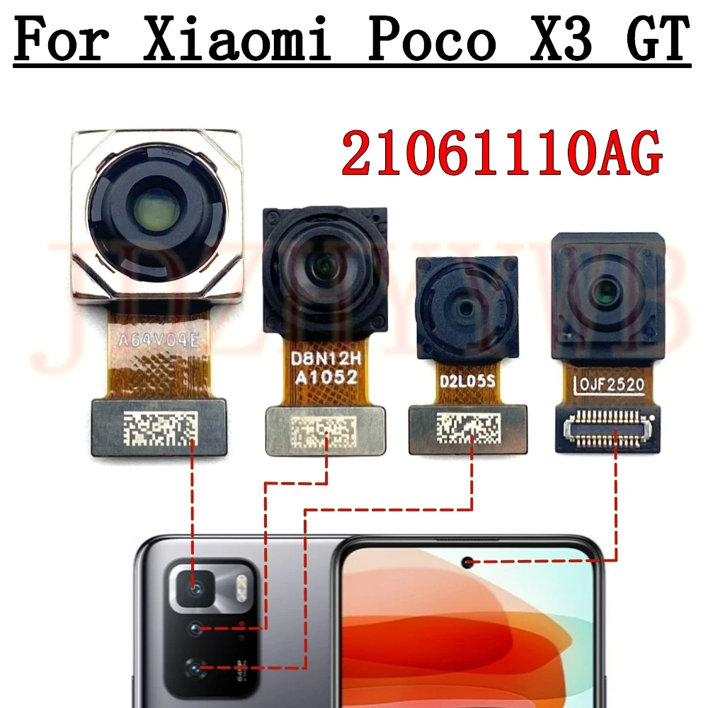 Best Quality Front Facing Selfie Camera For Xiaomi Poco X3 GT Ultrawide Main Rear Wide Back Camera Phone Flex Cable Poco X3GT