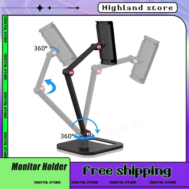 Portable Monitor Holder Aluminum Alloy Stand 15.6 Inch Universal Expandable Display Base Vesa Mount For iPad Switch Phone Custom