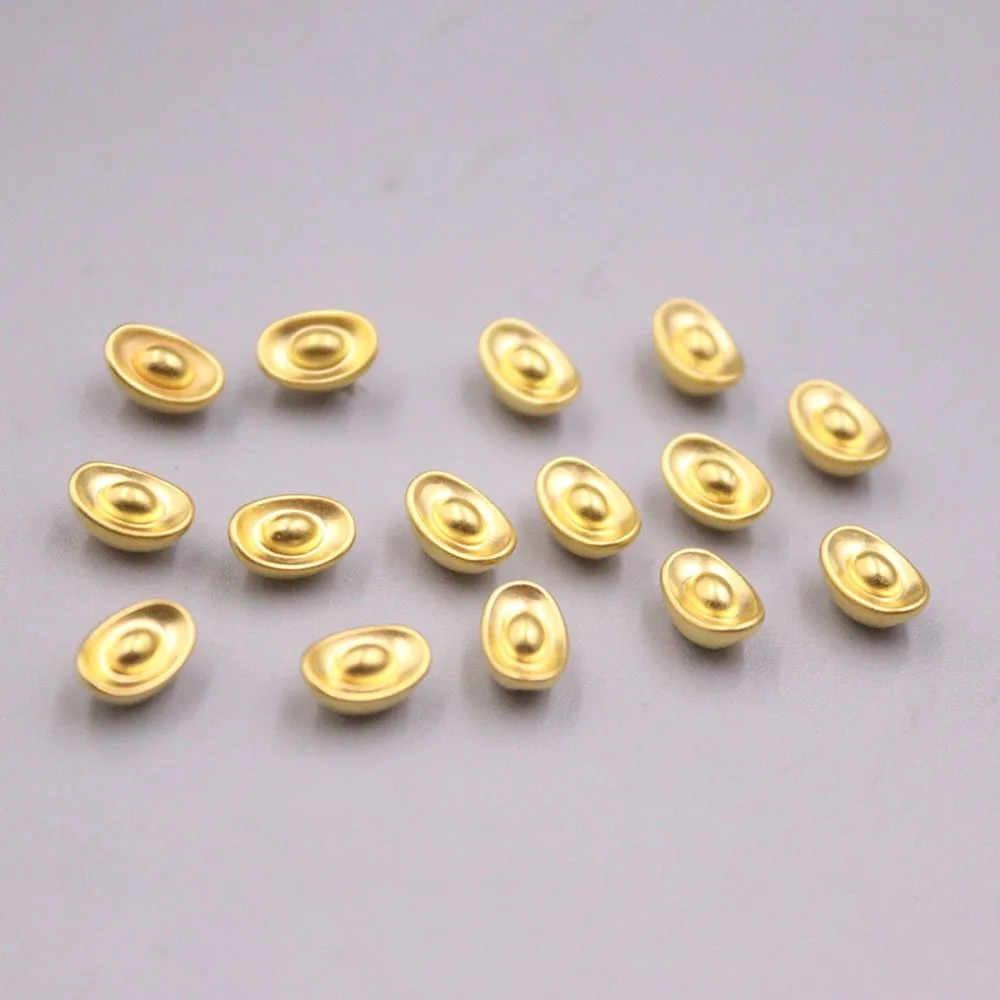 

1PCS Real Pure 999 24K Yellow Gold Bead Lucky Yuanbao Small Pendant 0.09-0.11g