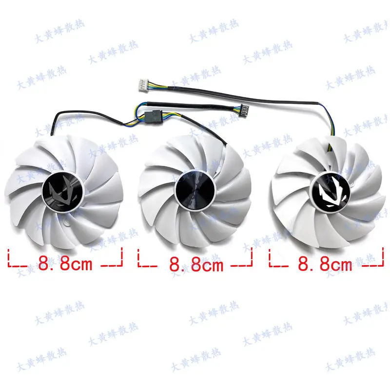 New for ZOTAC RTX3090 RTX30080ti RTX3080 RTX3070ti Video Graphics Card Cooling Fan White GA92S2U