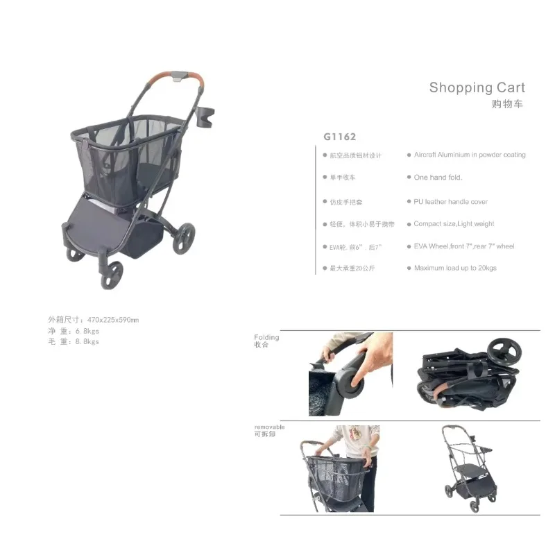 Shopping Trolleys Carts for Old People Shopping Stroller Pink Shopping Cart