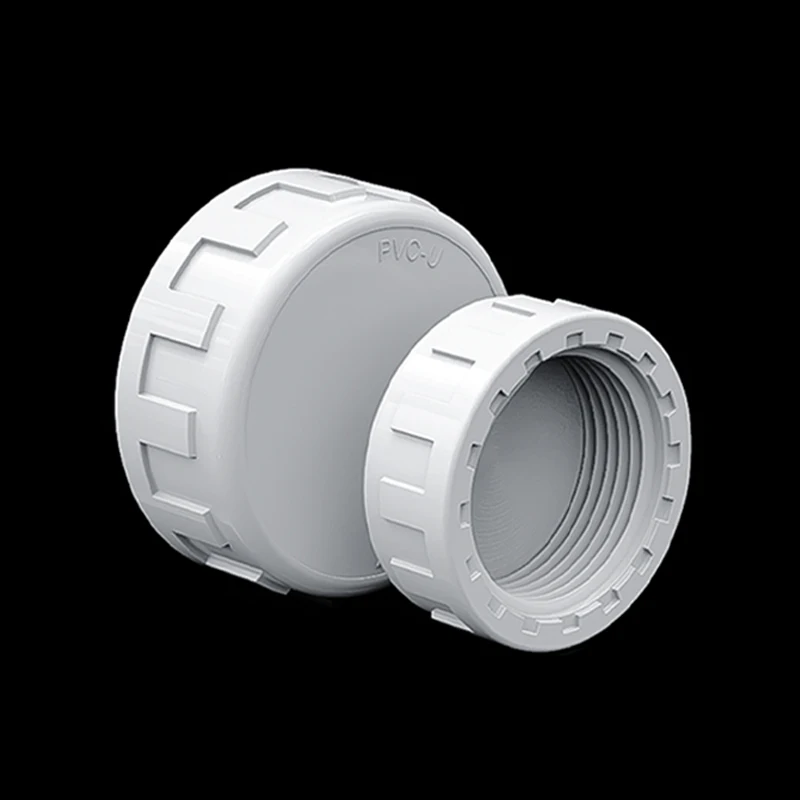 20-60mm White PVC Female End Cap Aquarium Fish Tank Drain Cap Screwed Cap Garden Irrigation Pipe Connector Water Tube Cap