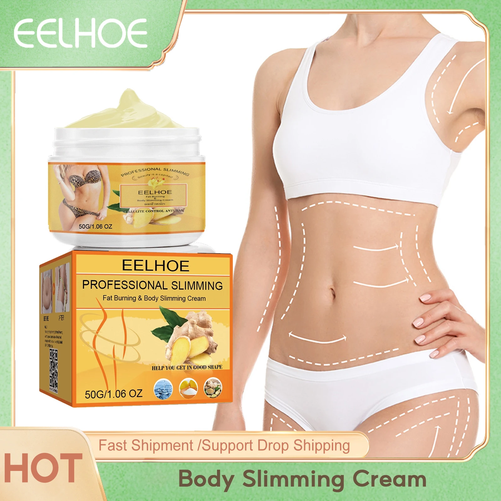 EELHOE Slimming Cream Full Body Sculpting Anti Cellulite Belly Firming Tightening Cream Nourishing Body Oil Massaging Cream 30g