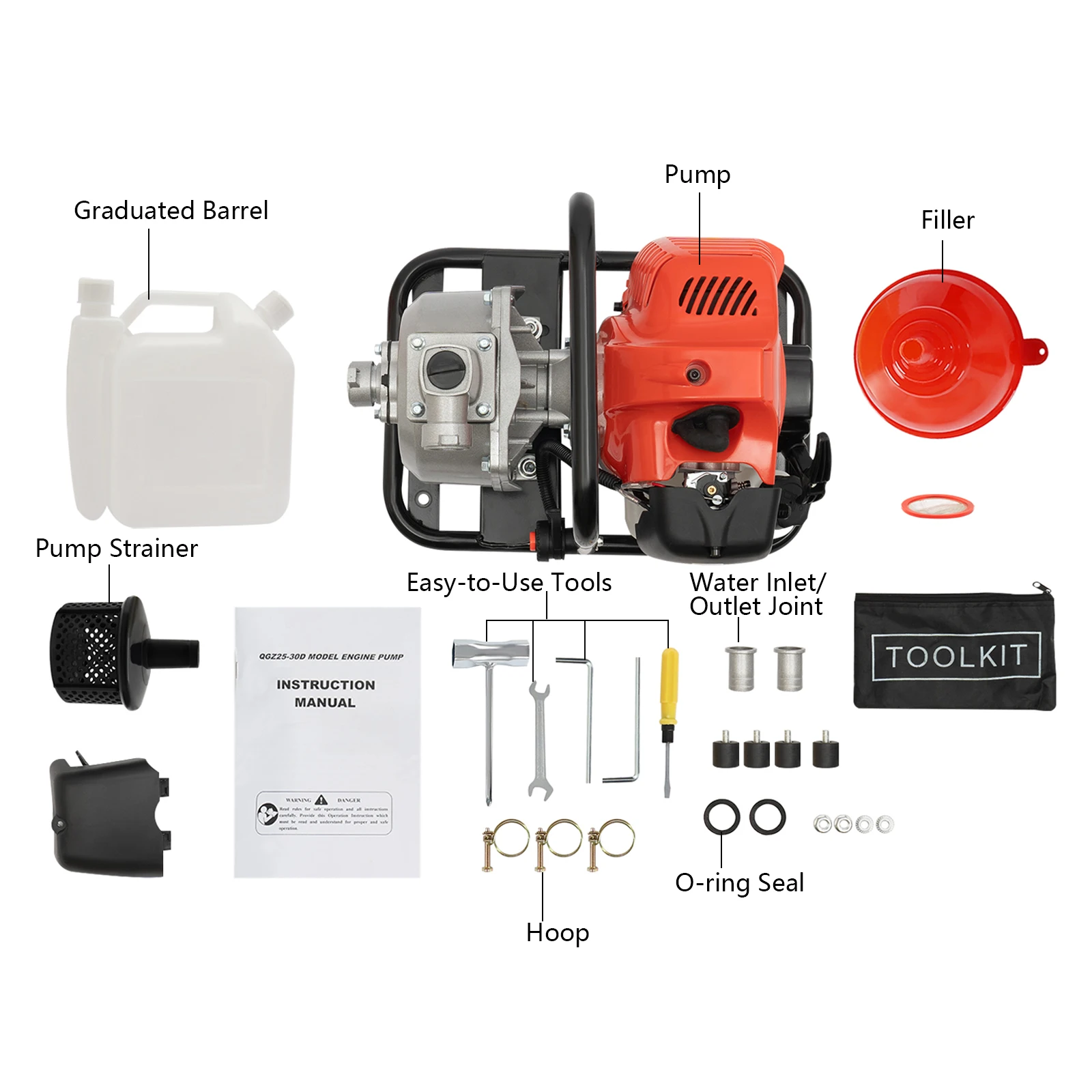 43CC 1.7HP Petrol High Flow Water Transfer Pump Irrigation Volume Garden tool High Pressure Irrigation Handy Water Pump