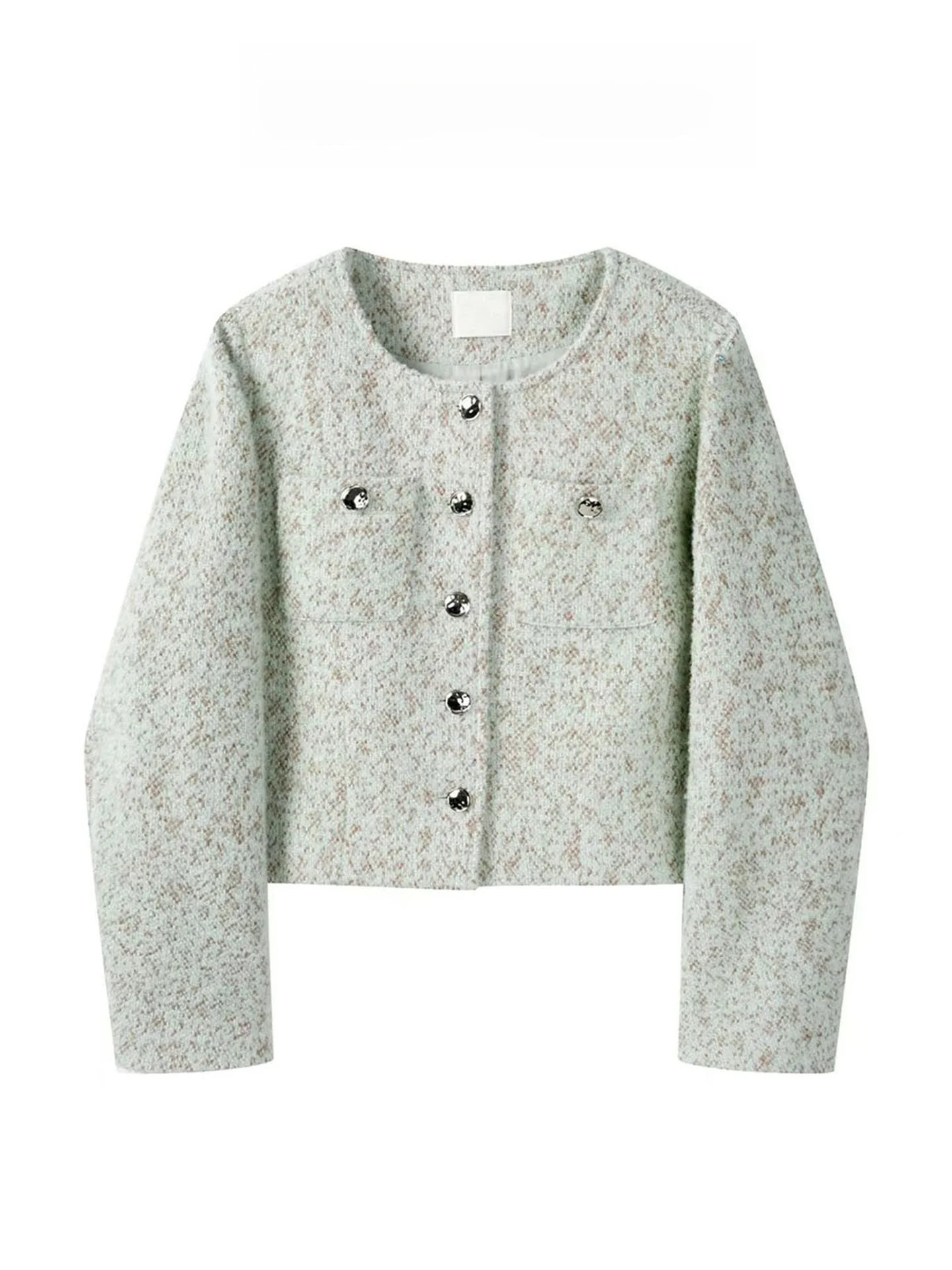 

Ele ey ort Coat for Women Autumn 2026 New Arrival High-End Feeling Ladylike Tweed Top Breathable Loose Fit Long Sve