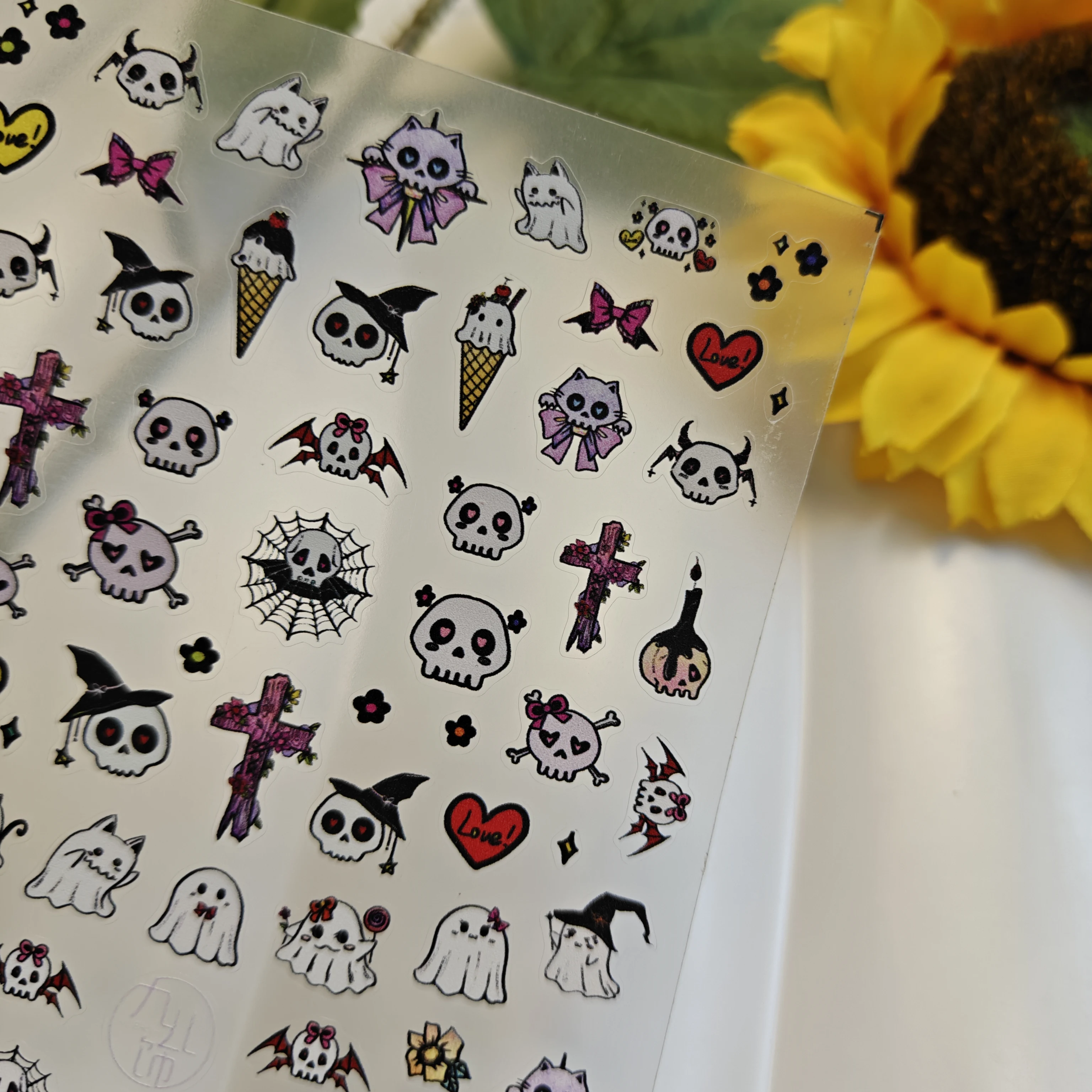 1 sheet Funny Skeleton New 3D Cartoon Nail Art Stickers Nail Decals for Manicure fashion Design DIY Happy Accessories