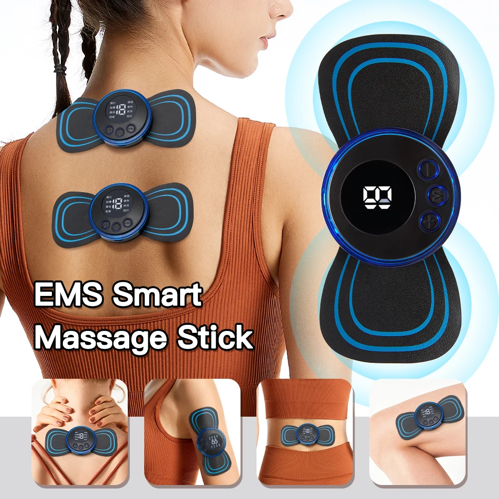 EMS Electric Pulse Neck Massager Cervical Massage Patch Back Sticker Muscle Stimulator Portable Relief Pain Relax Massageador