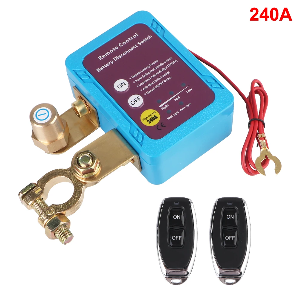 

Remote Battery Disconnect Switch For Auto 12V 240A Control Switch Automatic Power Shut Off Switch Kill Switch Leakage Protection