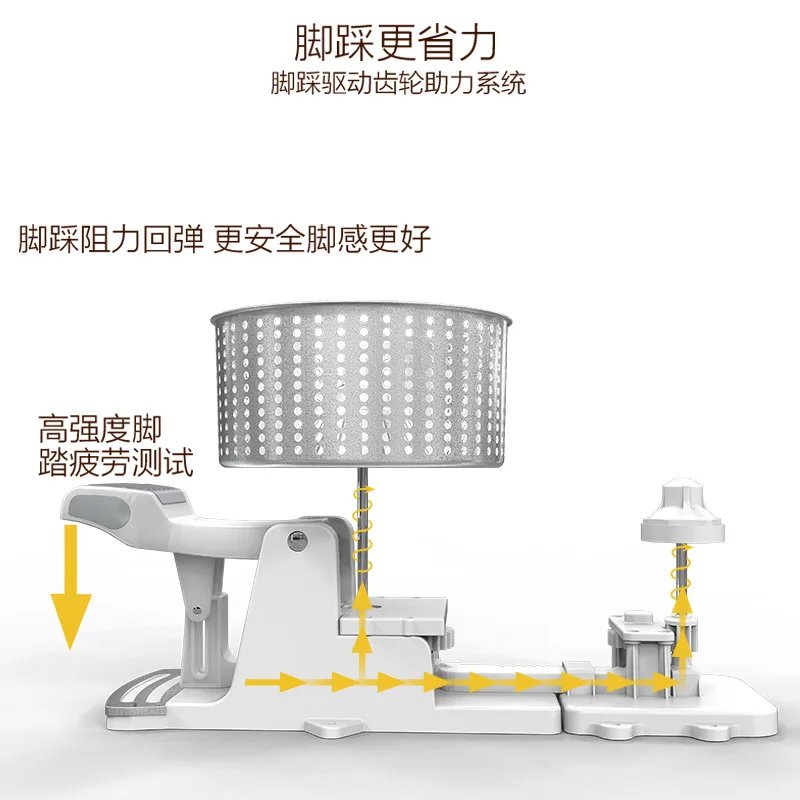 Four-drive Rotary Mop With Pedal Stainless Steel Basket Large Capacity With Washing Bottle Wave Barrel Body Cleaning Assistant