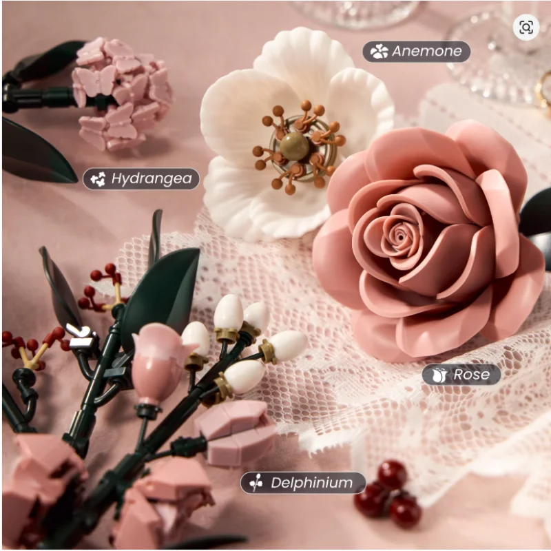 The Latest Creative Rose Bouquet Building Blocks for 2026, Birthday Gifts for Men and Women - view 3