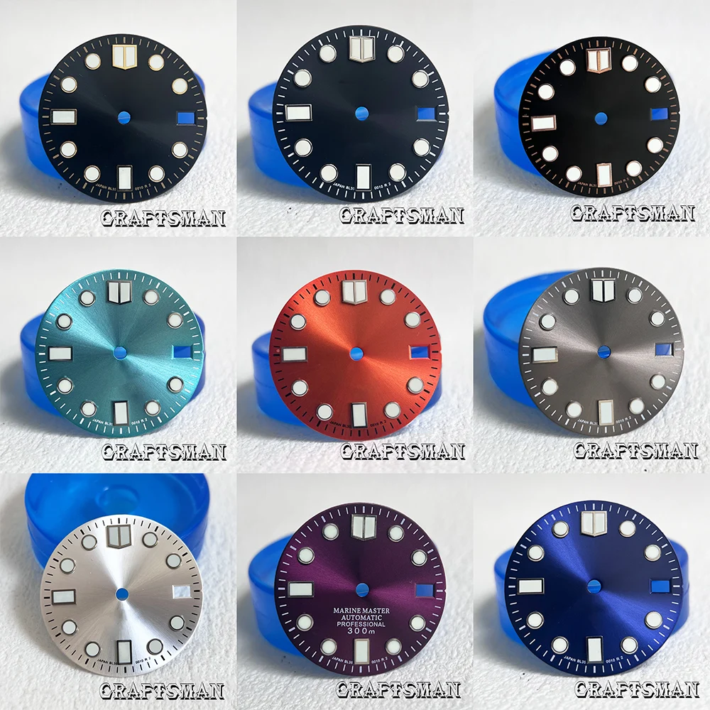 28.5mm Custom DIY logo Sun Texture Single Calendar Window Dial Improved Watch Accessories Suitable For NH35 nh36 nh34 Movement