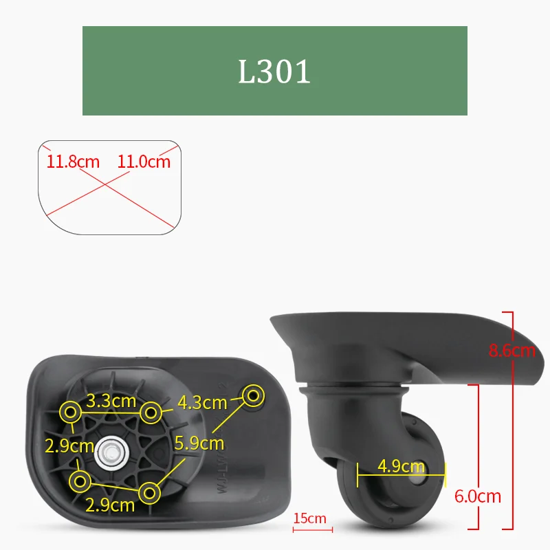 For SWISSGEAR L301 Universal Wheel Trolley Case Wheel Replacement Luggage Pulley Sliding Casters Slient Wear-resistant Repair