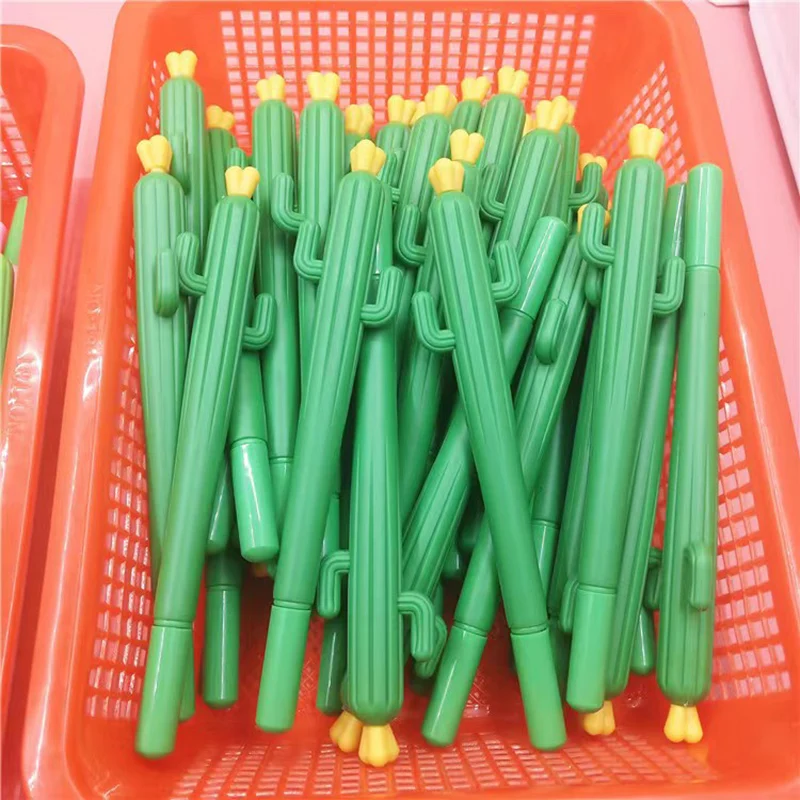 5 Pcs /lot Cactus Gel Pen for Children 0.5mm Black Ink Writing Refills School Office Supply Student Stationery Kids Gift