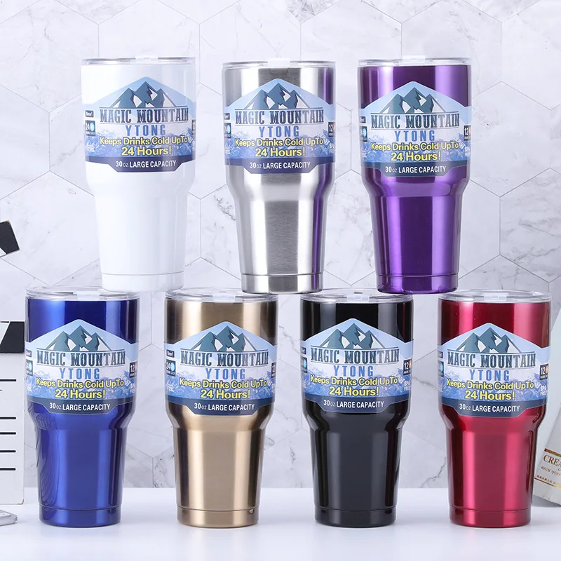 Double Wall Vacuum with Lid Thermos Bottle 304 Stainless Steel Water Bottle Tea Coffee Cup Tumbler Travel Mug Car Use Water Cup