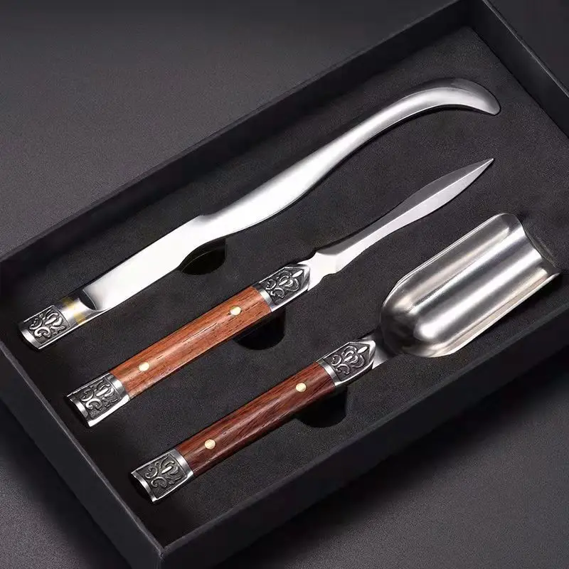 304 stainless steel tea spoon tea knife tea shovel tea spoon tea making tool Damascus home Kung Fu tea set gift set