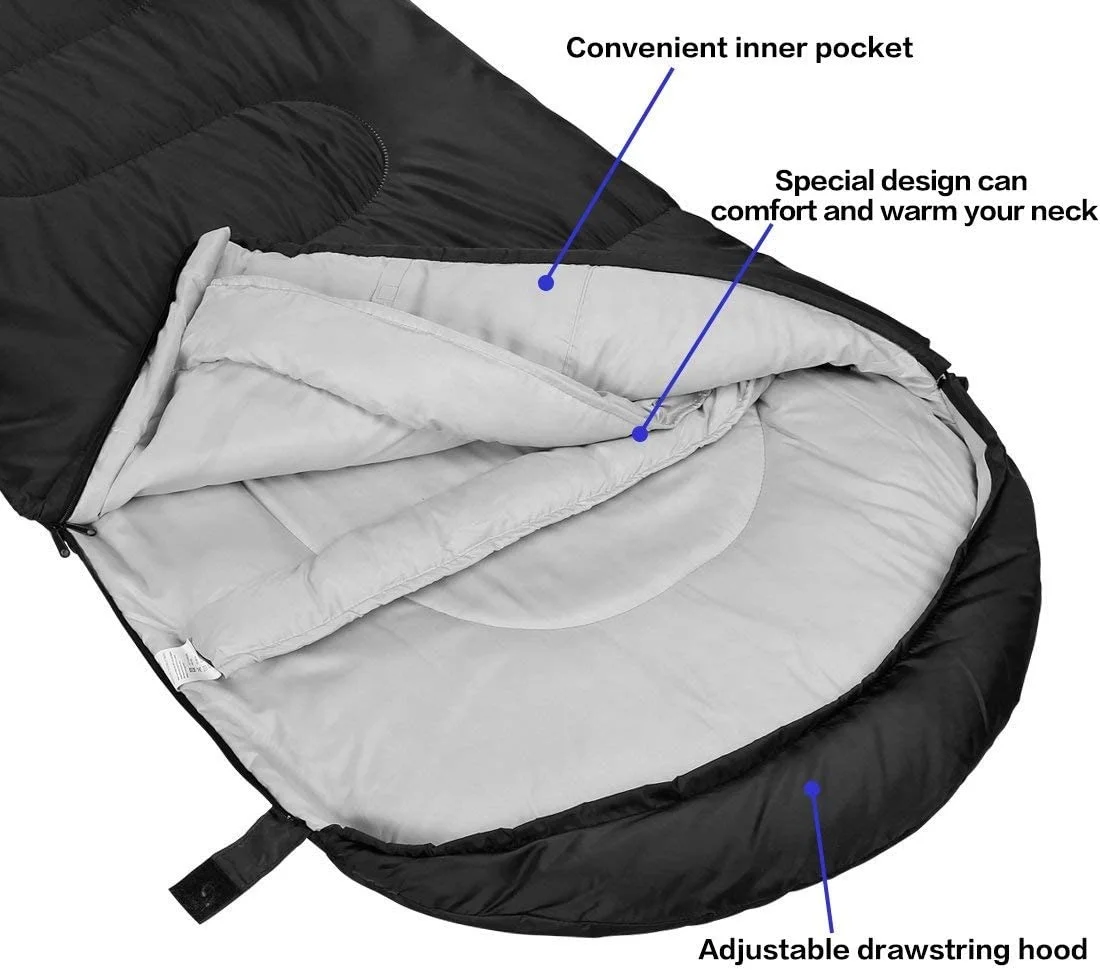 Russian Cold Weather Lightweight Portable Waterproof Sleeping Bag with Compression Sack for Adults & Kids