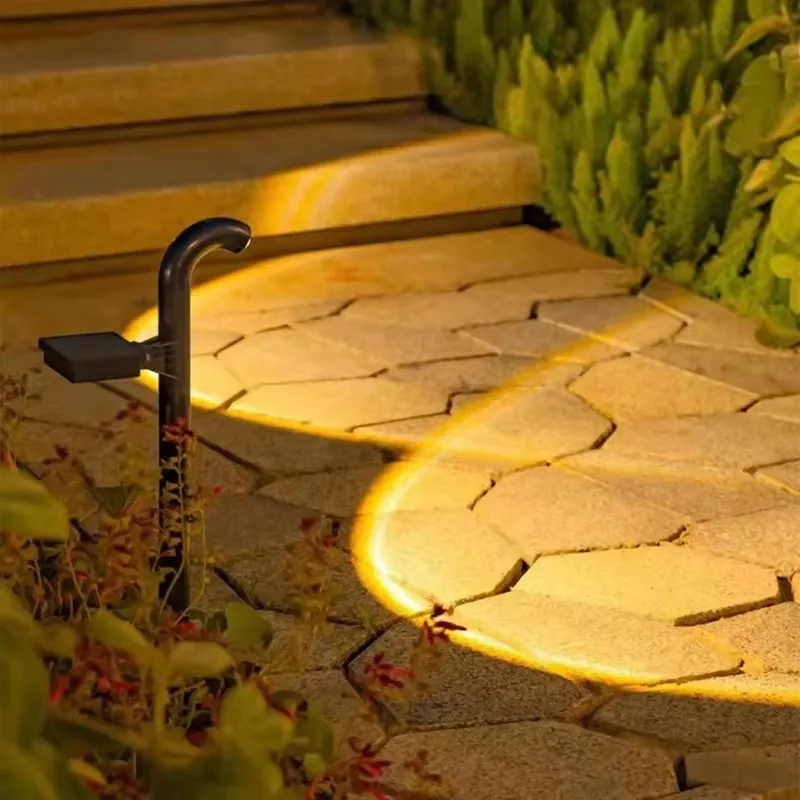 Solar Outdoor Garden Warm White Lights, IP65 Waterproof, Simple Ground Lawn LED Lamp for Backyard Paths