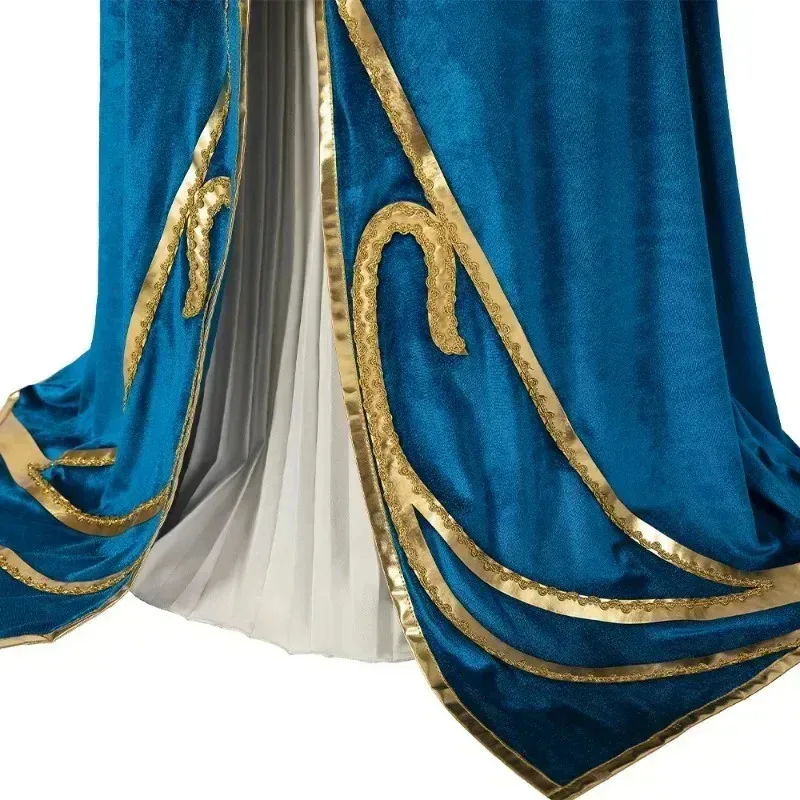 Abito da principessa in velluto blu Zelda Costume cosplay Donna Gonna superiore Completo Set completo e parrucca sono venduti su misura