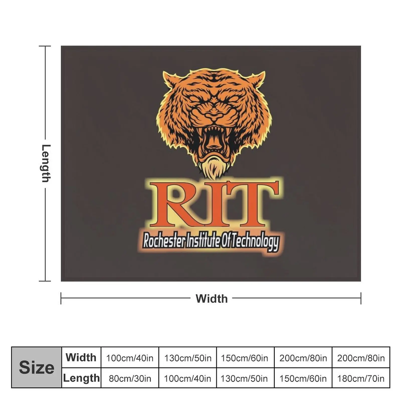 Rochester Institute of Technology TIGERS RIT Throw Blanket Custom Blankets For Baby Loose Blankets