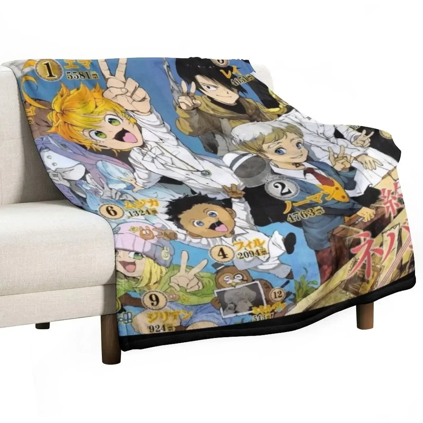 The promised neverland !! Throw Blanket Giant Sofa for babies Cute Plaid Bed covers Softest Blankets