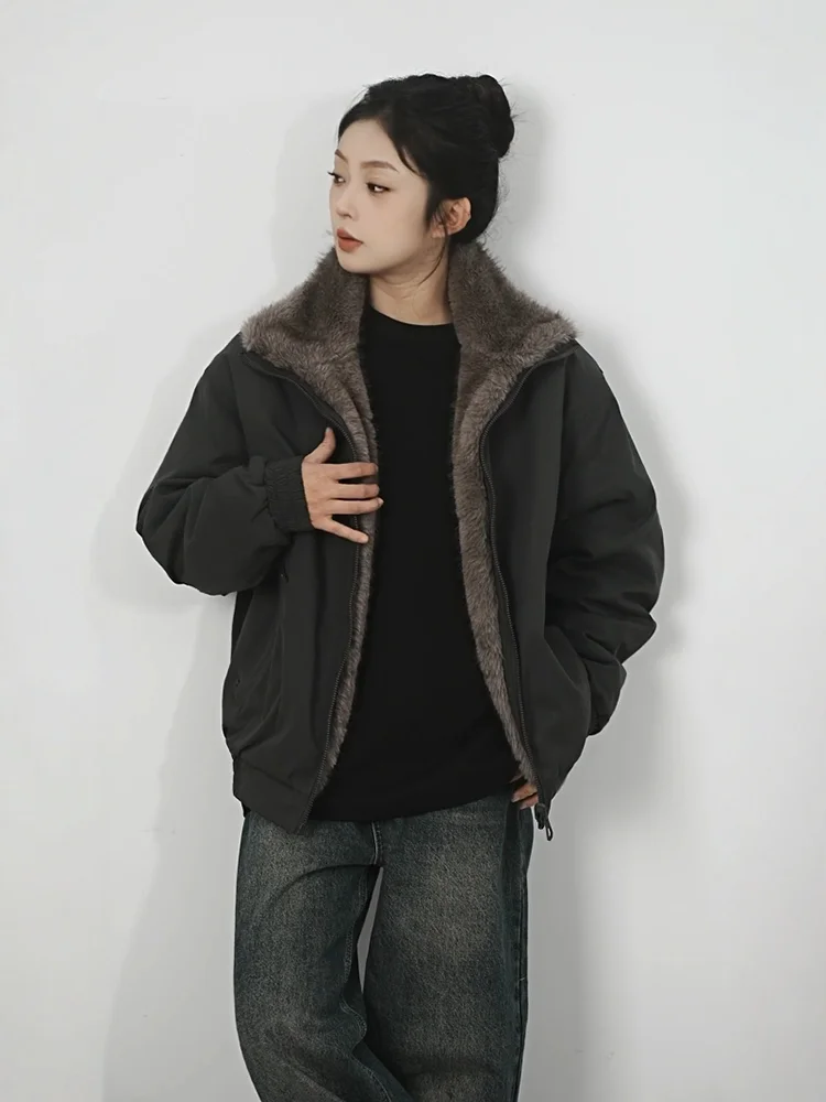 

Double-Sided Wear American Style Faux Suede Collar Mountain Eagle Jacket Men's Winter Heavyweight Washed Canvas Fleece Lined ...