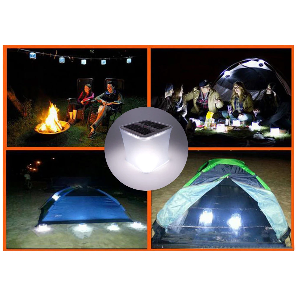 1pc Inflatable Solar LED Portable Lantern Camping Light Travel Hiking Foldable Car Emergency Lighting Floating Lamp