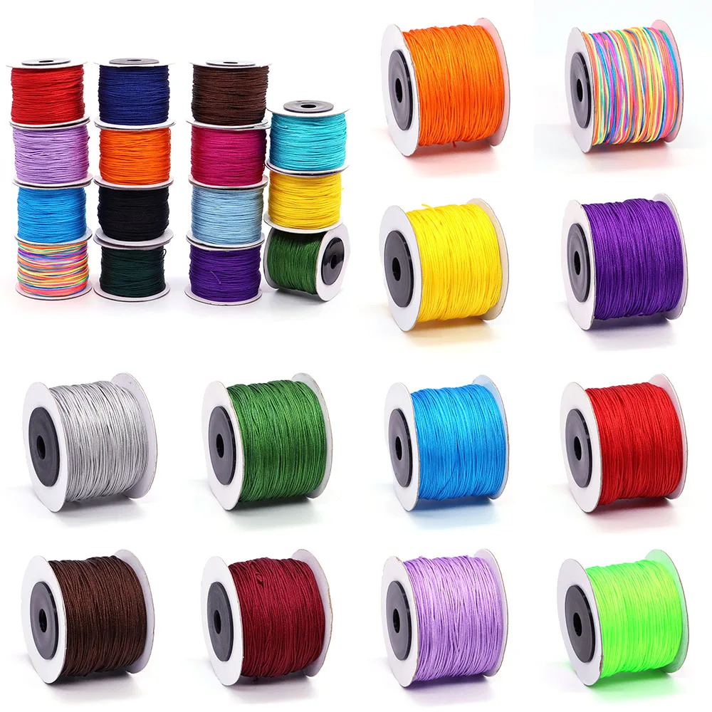 

100yards/Roll 0.8mm Nylon Cords Beading Thread String For Diy Jewelry Making Woven Bracelet Necklace Handicrafts Accessories