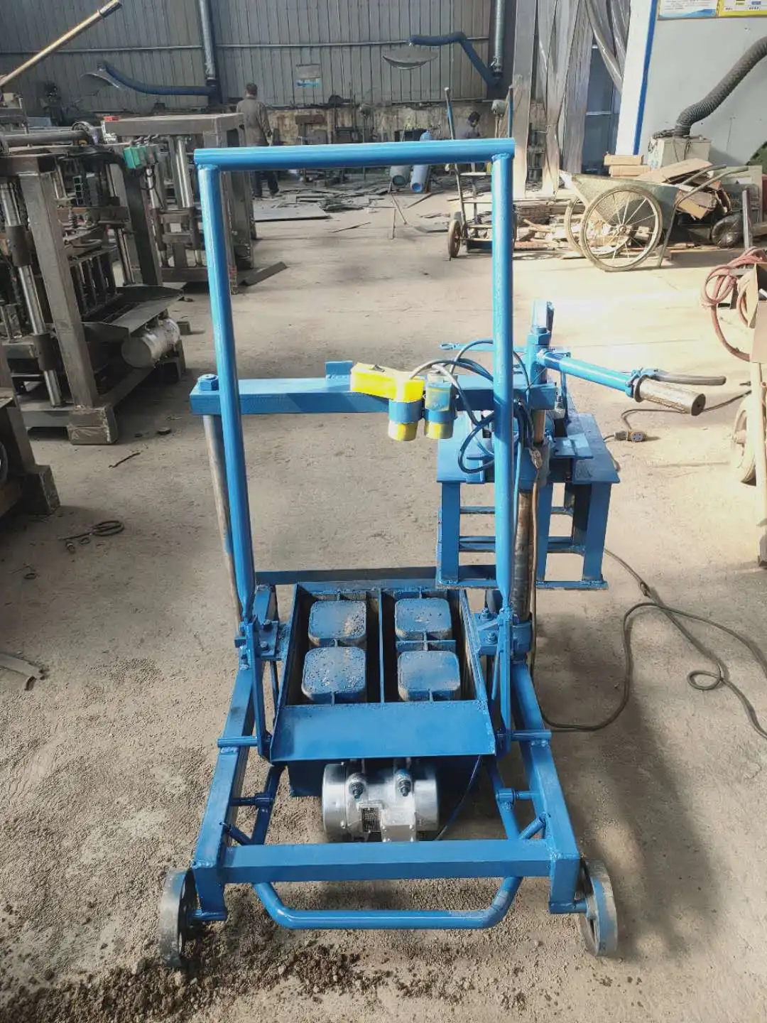 Mobile Manual Hollow Brick Block Maker Concrete Cement Brick Block Making Machine manufacturer lowest Price