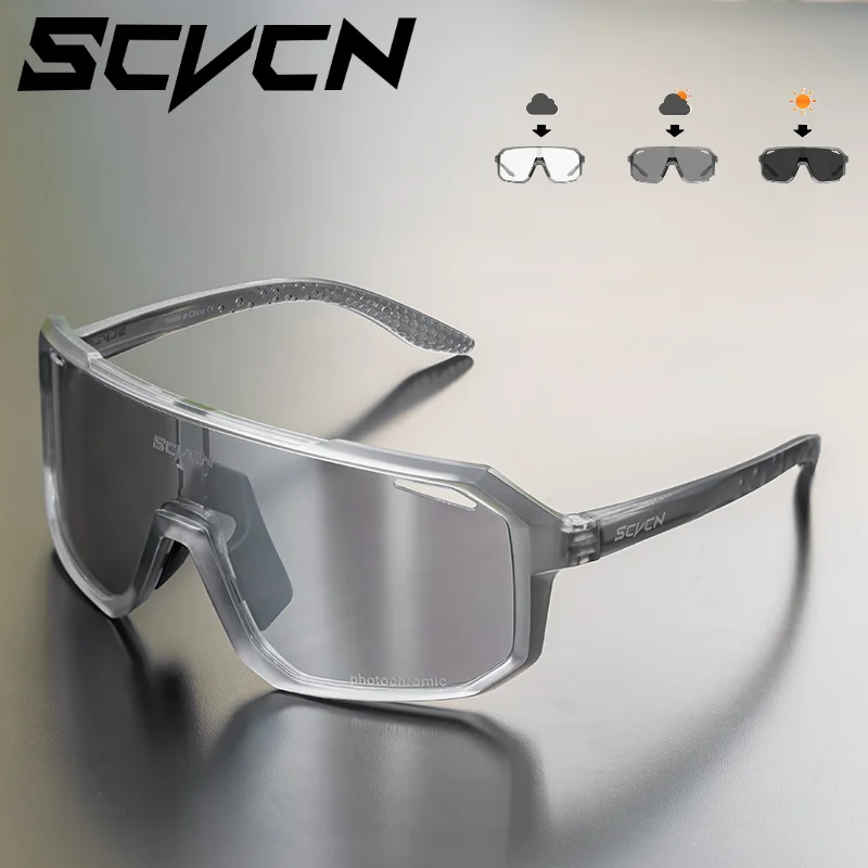 

SCVCN Photochromic Cycling Sunglasses Glasses Men's UV400 Women Sports Eyewear for Men Cycl Road Mountain Bike Bicycle Goggles