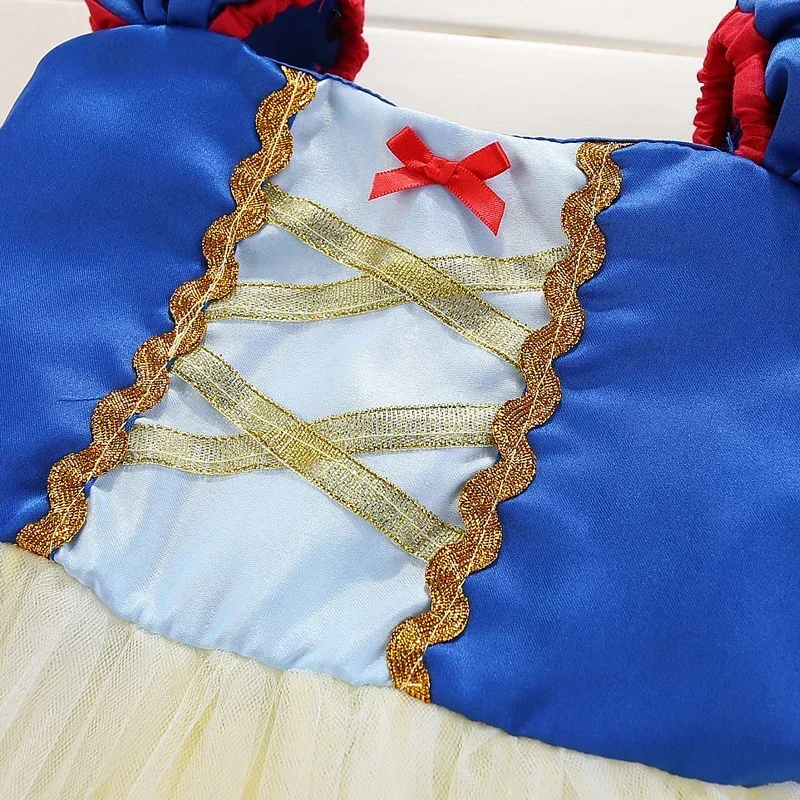 Baby Girl Snow White Princess Dresses Kids Birthday Tutu Gown Girls Birthday Gift 2024 New Halloween Carnival Costume